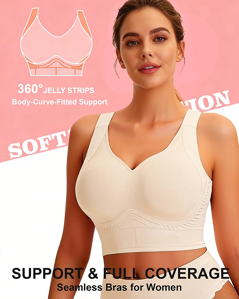 Lumisensy® Plus Size Back Smoothing Seamless Push Up Jelly Bra