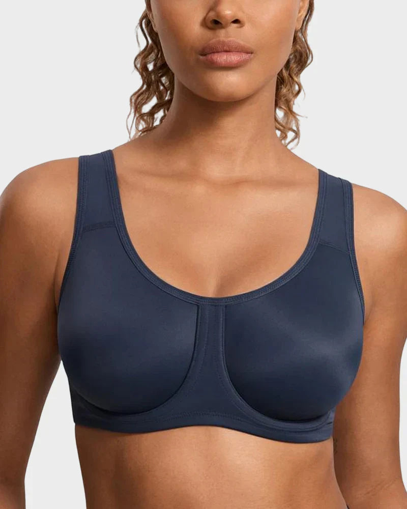 Max Control Outside-Wire High Impact Sports Bra in Black - Tummy Control | Lumisensy