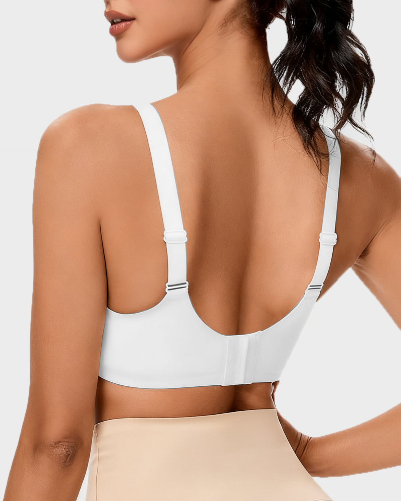 Comfort Support Push-Up Wireless Bra in White - Wireless Comfort | Lumisensy