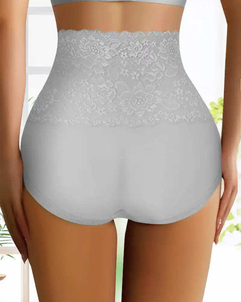 Floral Lace High-Waist Cotton Briefs 6-Pack Mix Colors - Soft Cotton | Lumisensy