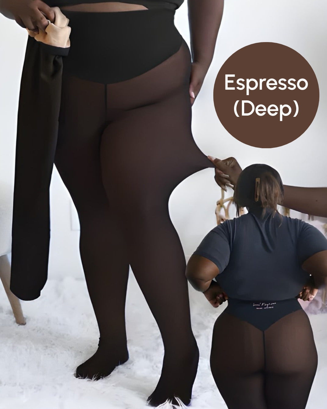 Snatched One-Seam Sheer Fleece Leggings in Espresso Deep - Everyday Comfort | Lumisensy
