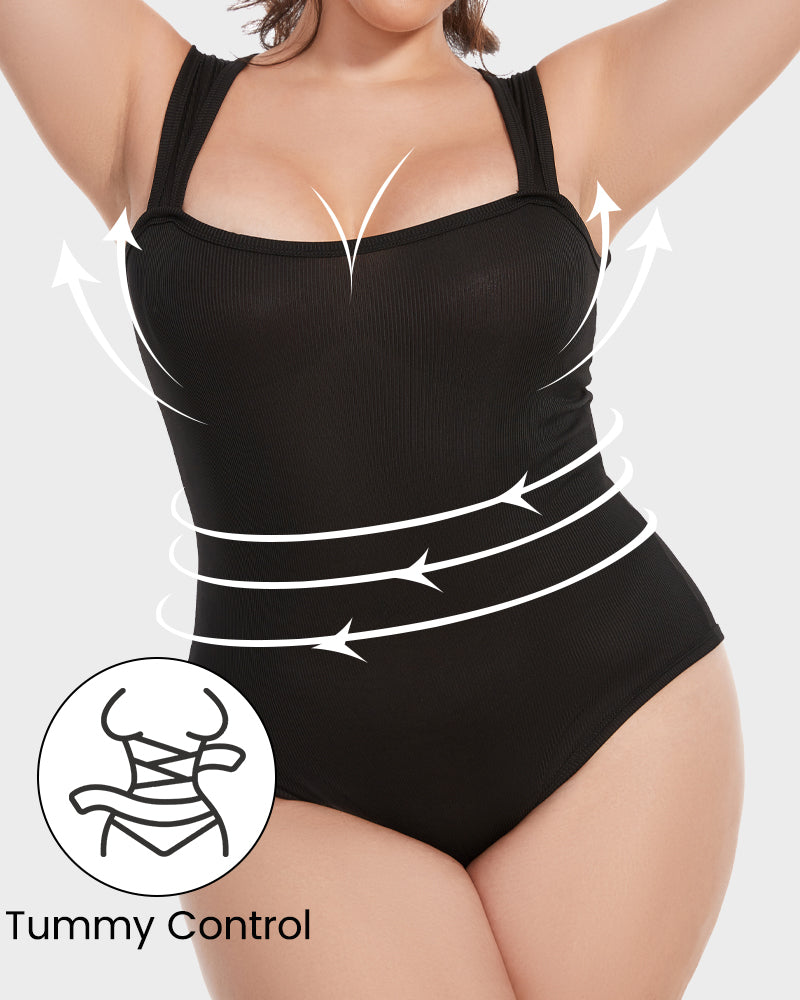 Slim Tummy-Tuck Bodysuit in Camellia Blue - Tummy Control | Lumisensy
