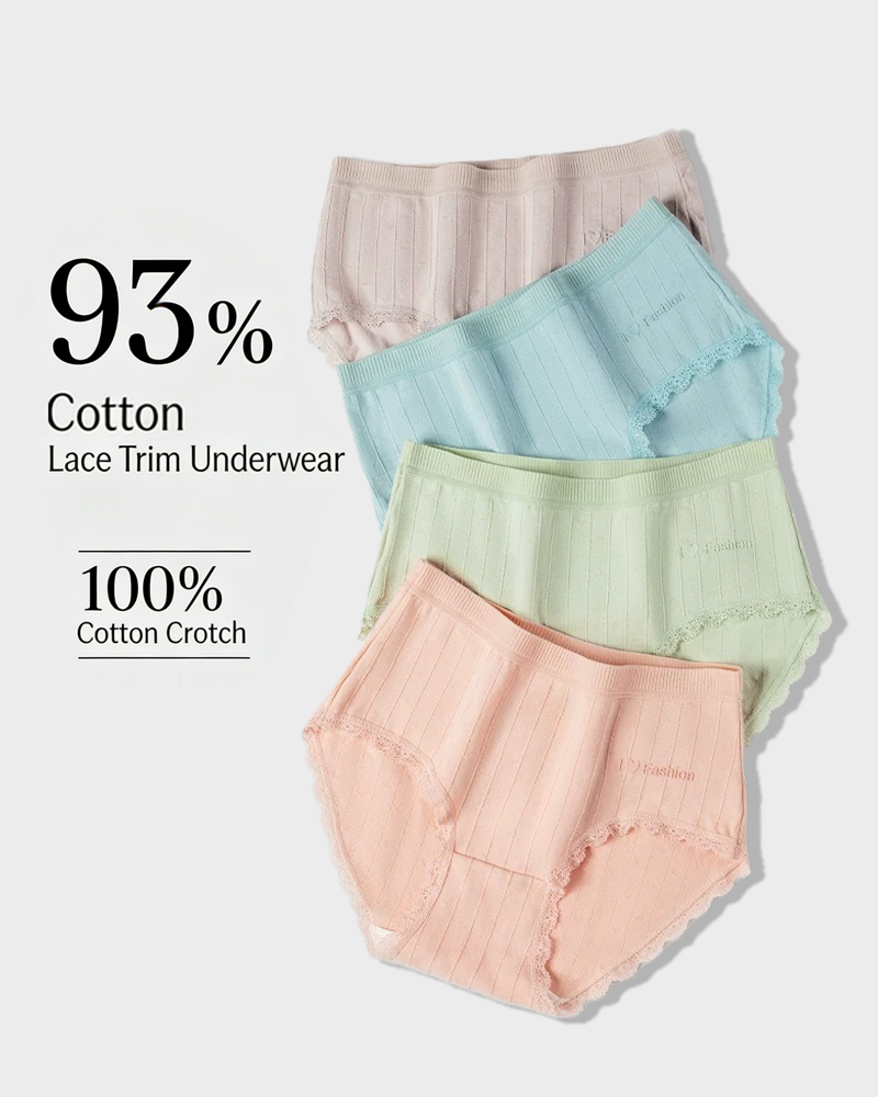 Lumisensy® Fresh Lace-Trim Cotton Panties