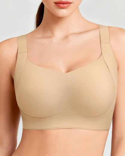 Wireless Push-Up Seamless Jelly Bra in Warm Beige - Cloud-Lift Support | Lumisensy