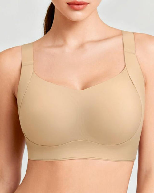 Wireless Push-Up Seamless Jelly Bra in Warm Beige - Cloud-Lift Support | Lumisensy