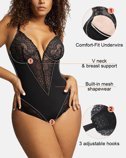 Lumisensy® Built-In Shapewear Lace Bodysuit