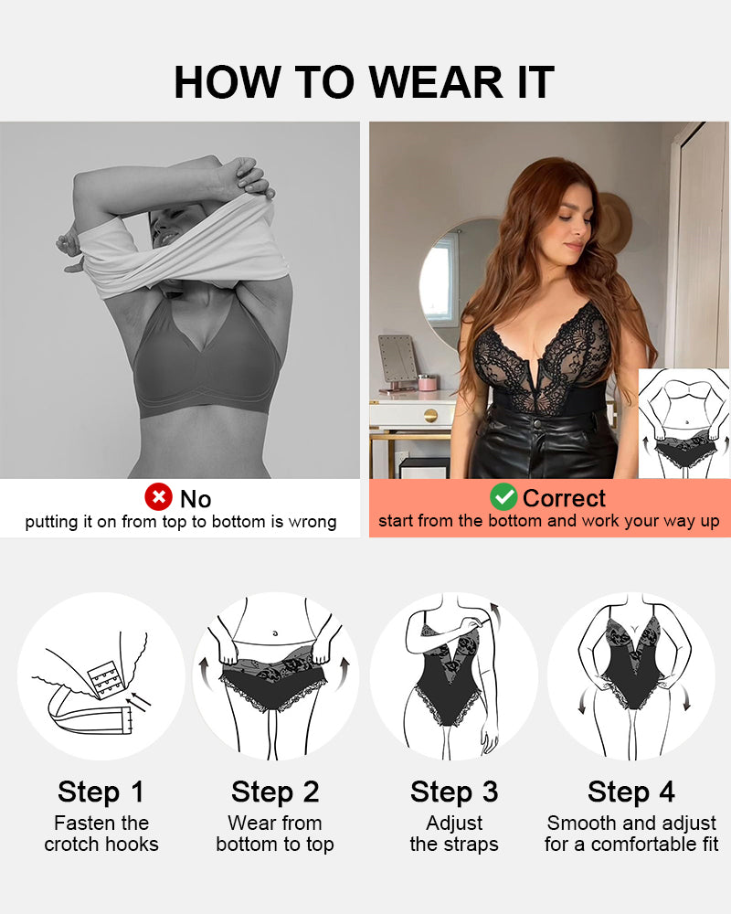 Lumisensy® Built-In Shapewear Lace Bodysuit