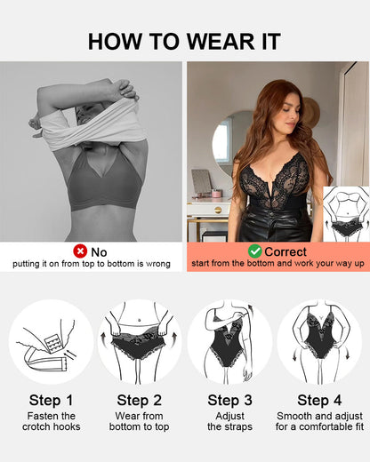 Lumisensy® Built-In Shapewear Lace Bodysuit