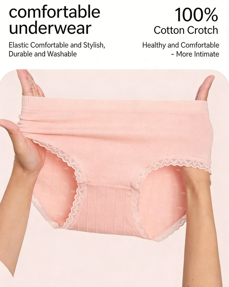 Lumisensy® Fresh Lace-Trim Cotton Panties