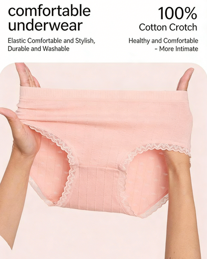 Lumisensy® Fresh Lace-Trim Cotton Panties
