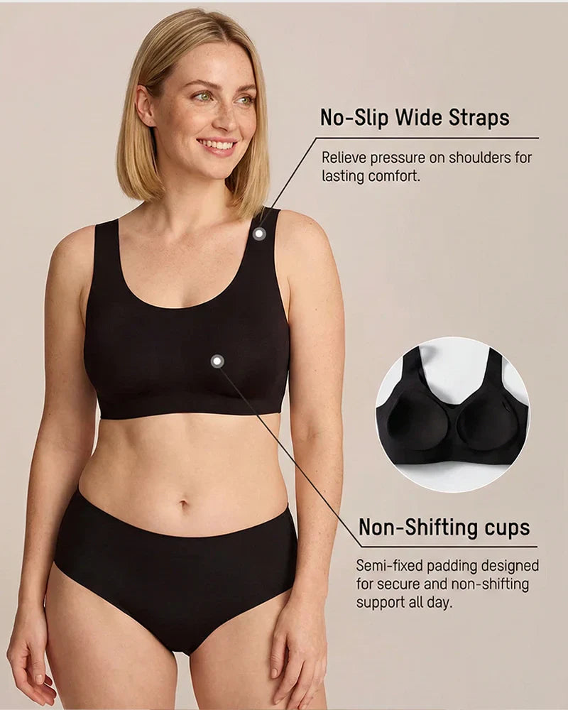 Lifting Wire-Free Antibacterial Jelly Bra in Caramel - Cloud-Lift Support | Lumisensy
