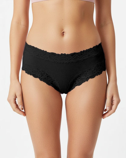 Flattering Low-Rise Ribbed Cotton Panties 5-Pack Set1 - Soft Cotton | Lumisensy