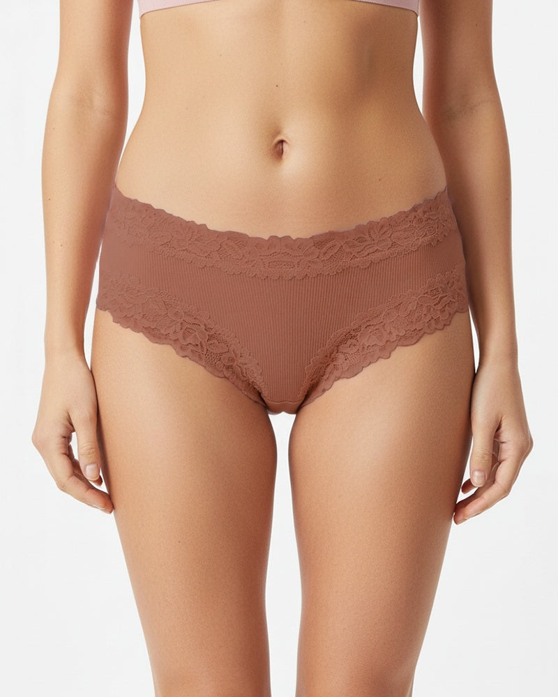 Flattering Low-Rise Ribbed Cotton Panties 5-Pack Set2 - Soft Cotton | Lumisensy