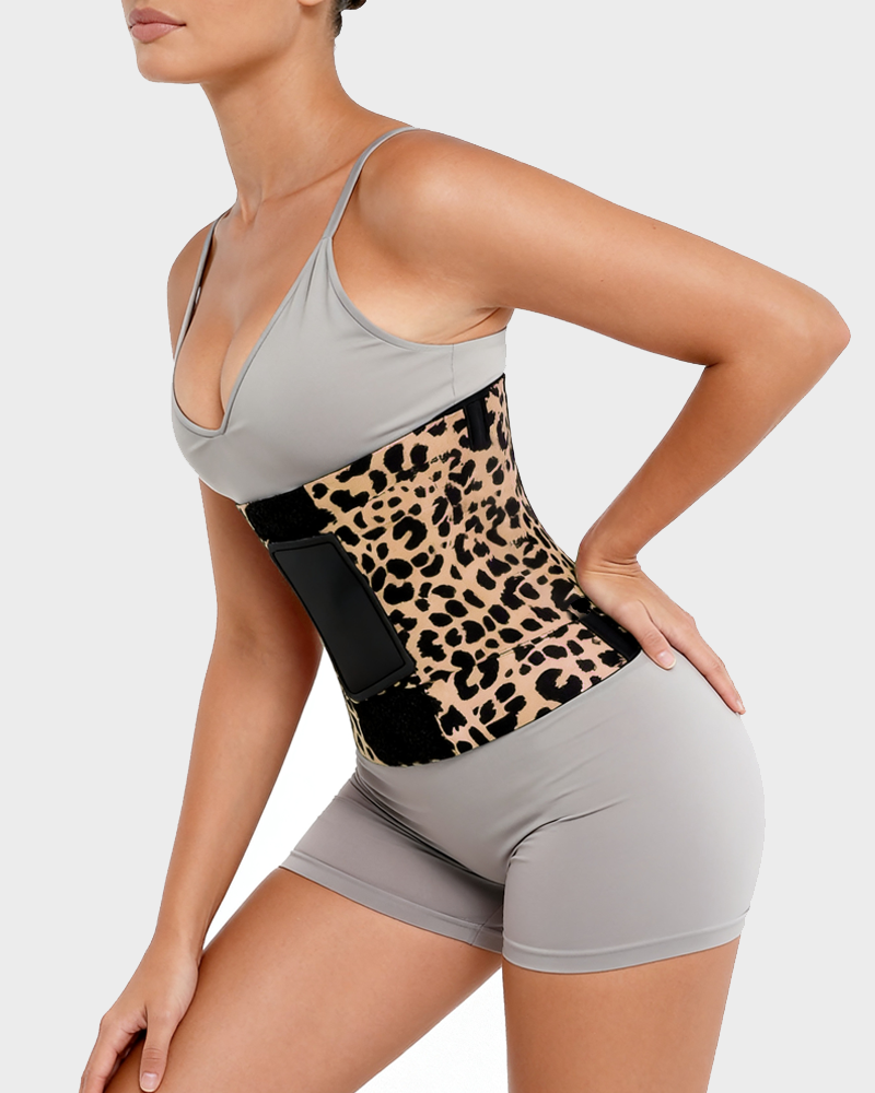 Triple Wrap Waist Trainer in Yellow Leopard Print - Everyday Comfort | Lumisensy