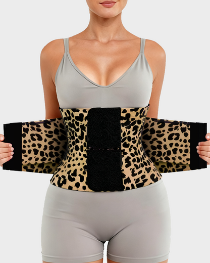 Triple Wrap Waist Trainer in Purple Leopard Print - Everyday Comfort | Lumisensy