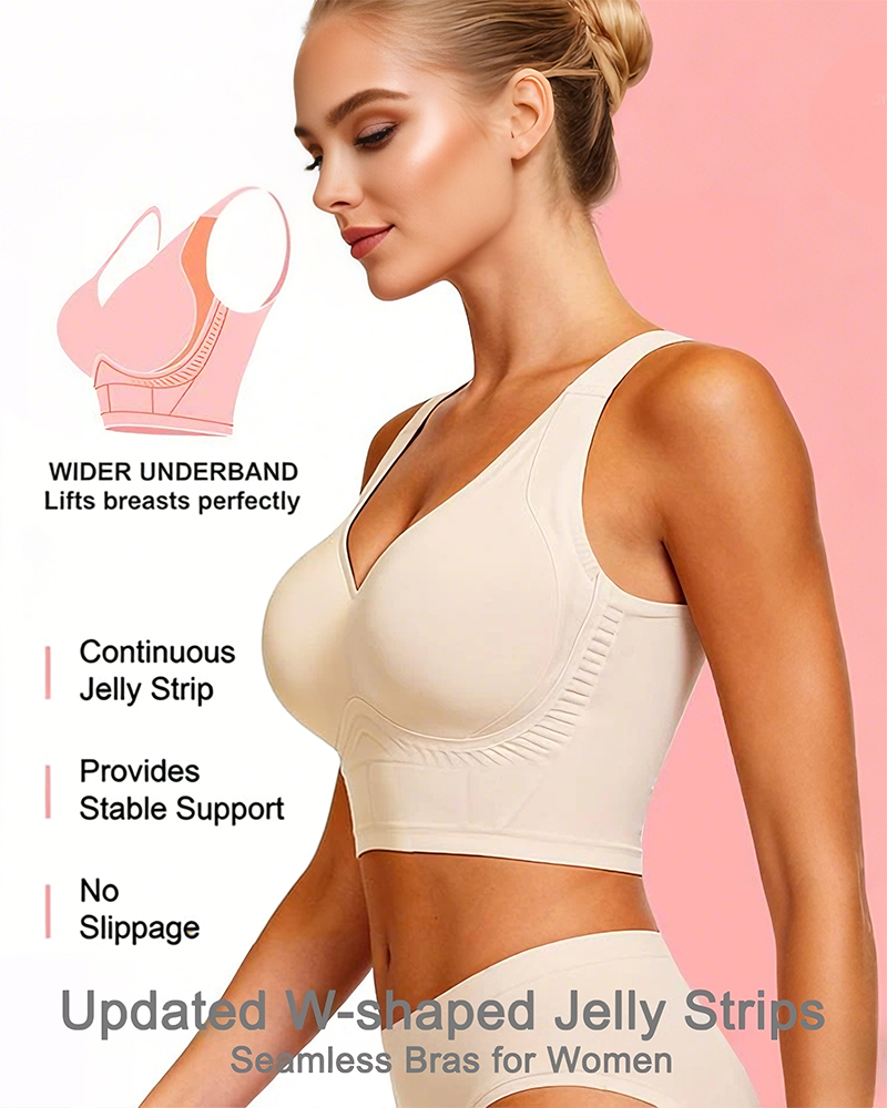 Lumisensy® Plus Size Back Smoothing Seamless Push Up Jelly Bra