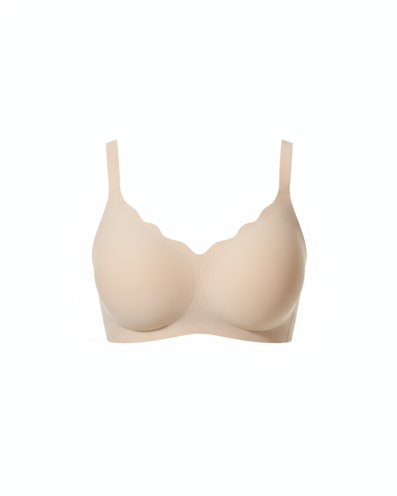 Seamless Wireless Supportive Bra Plus Size Underwear in Beige - Wireless Comfort | Lumisensy