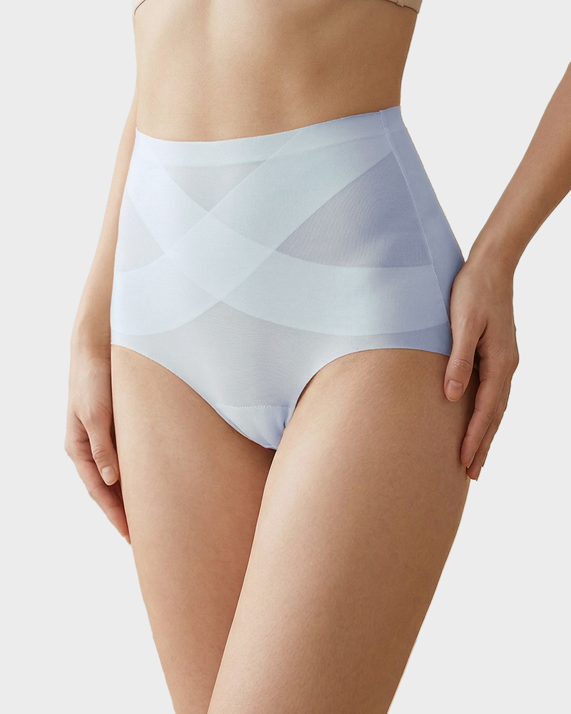 Cool Seamless High-Waist Briefs in Champagne - High Waist Control | Lumisensy