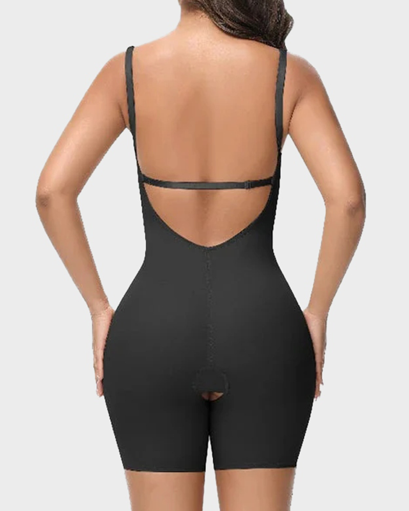 Firm Shaping Open-Back Bodysuit in Black - Everyday Comfort | Lumisensy