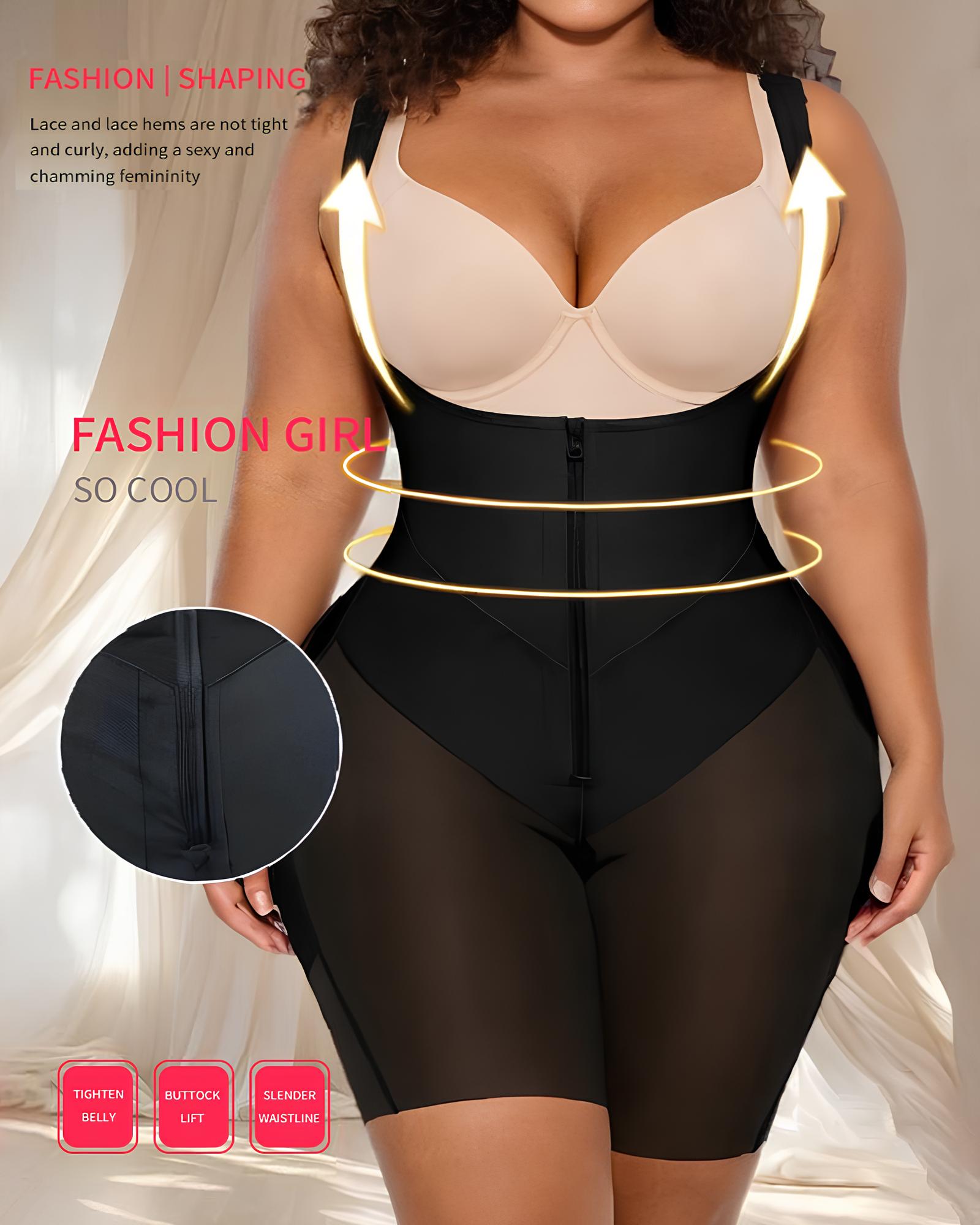 Total Contour Open-Bust Mid-Thigh Bodysuit in Tan - Everyday Comfort | Lumisensy