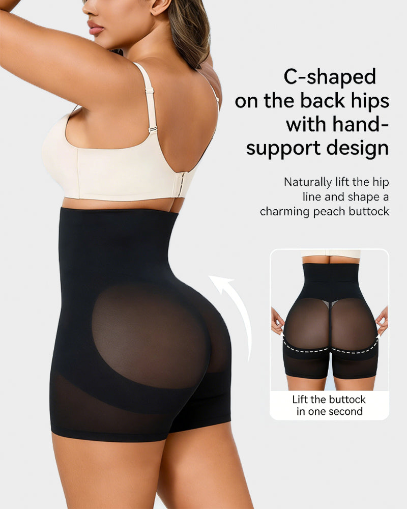 High-Waisted Shaping Pants in White - High Waist Control | Lumisensy