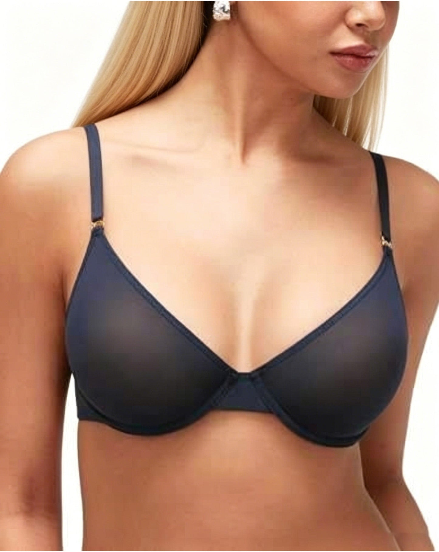 Lightweight Foam Cup Sheer Mesh Bra in Brown Purple - Everyday Comfort | Lumisensy