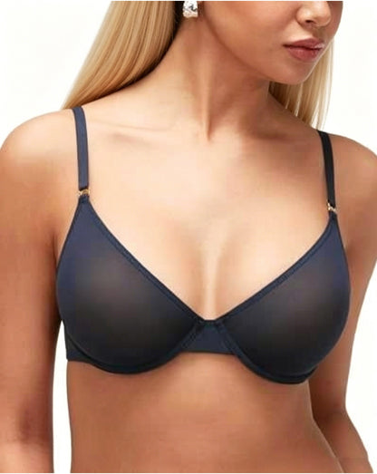 Lightweight Foam Cup Sheer Mesh Bra in Brown Purple - Everyday Comfort | Lumisensy
