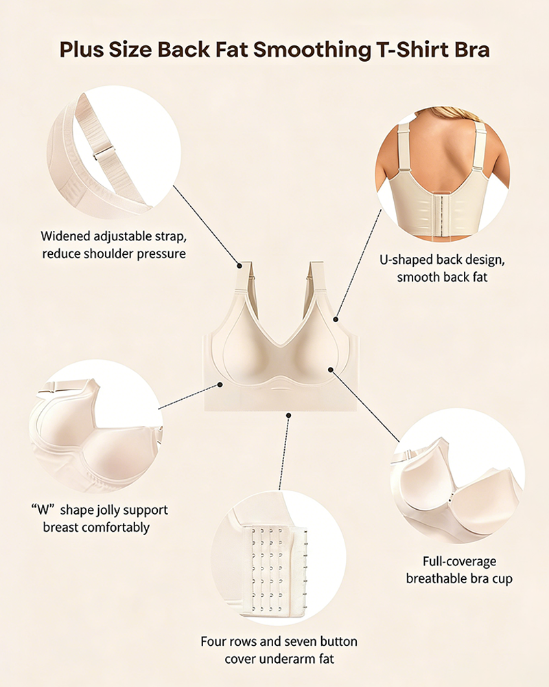Lumisensy® Plus Size Back Smoothing Seamless Push Up Jelly Bra