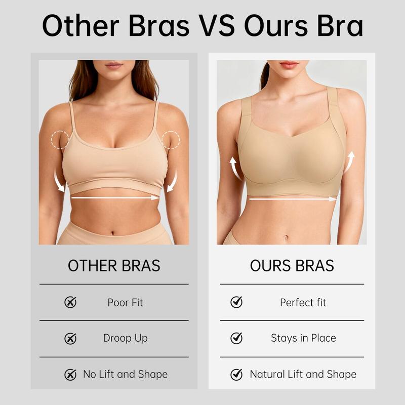 Wireless Push-Up Seamless Jelly Bra in Warm Beige - Cloud-Lift Support | Lumisensy