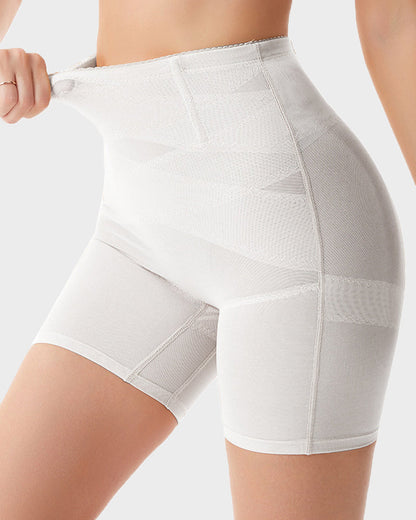 High-Waisted Shaping Pants in White - High Waist Control | Lumisensy