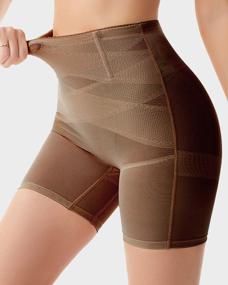 High-Waisted Shaping Pants in Brown - High Waist Control | Lumisensy