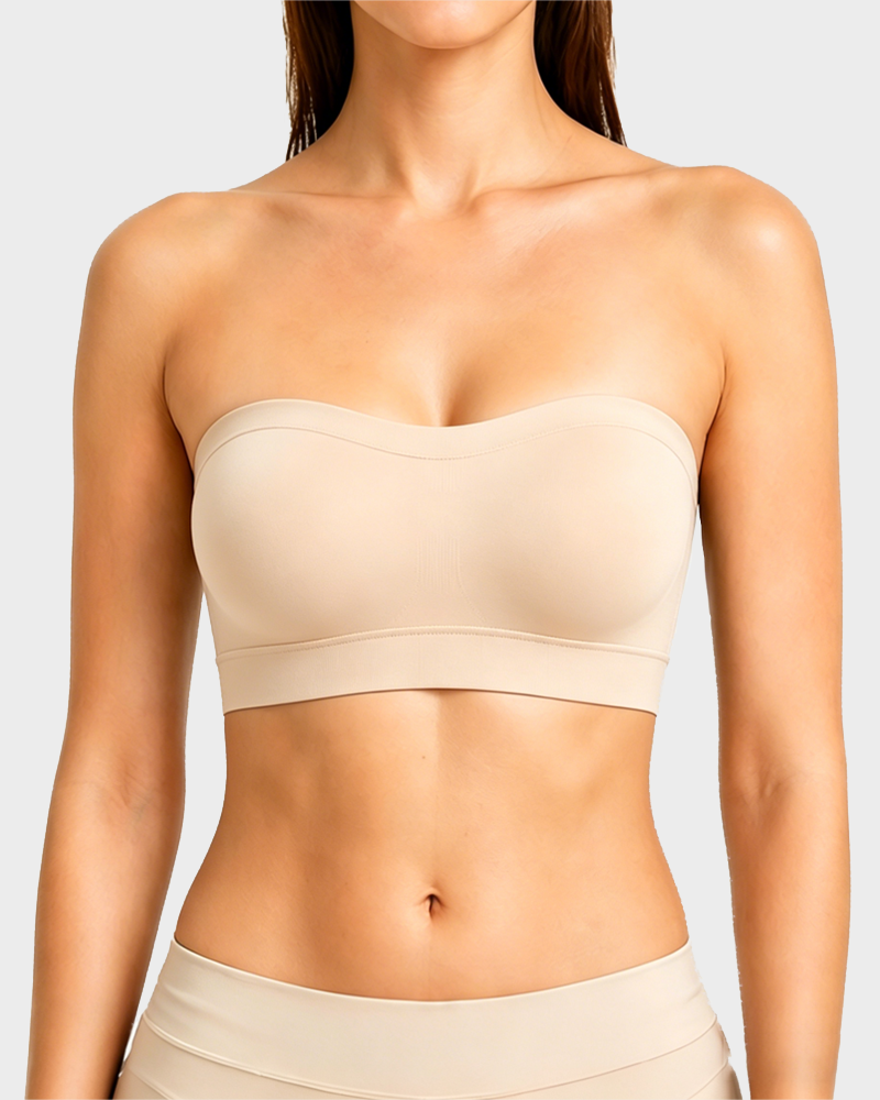 Chic Seamless Multiway Bandeau Bra in Black - Seamless Comfort | Lumisensy