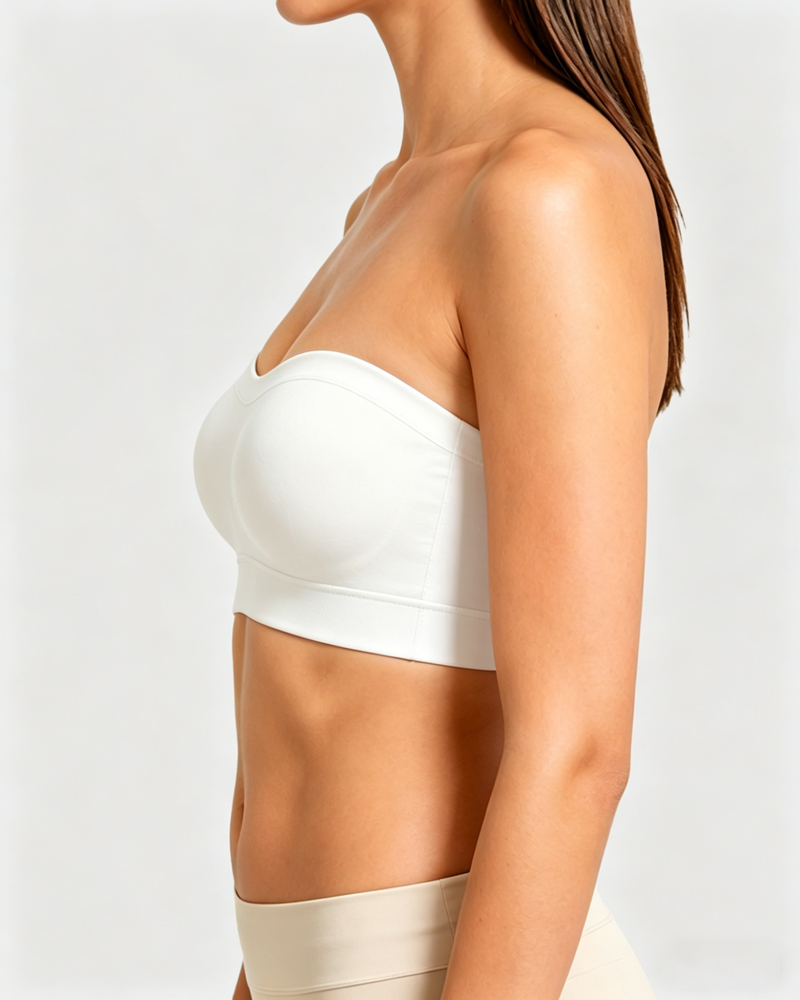 Chic Seamless Multiway Bandeau Bra in Black - Seamless Comfort | Lumisensy