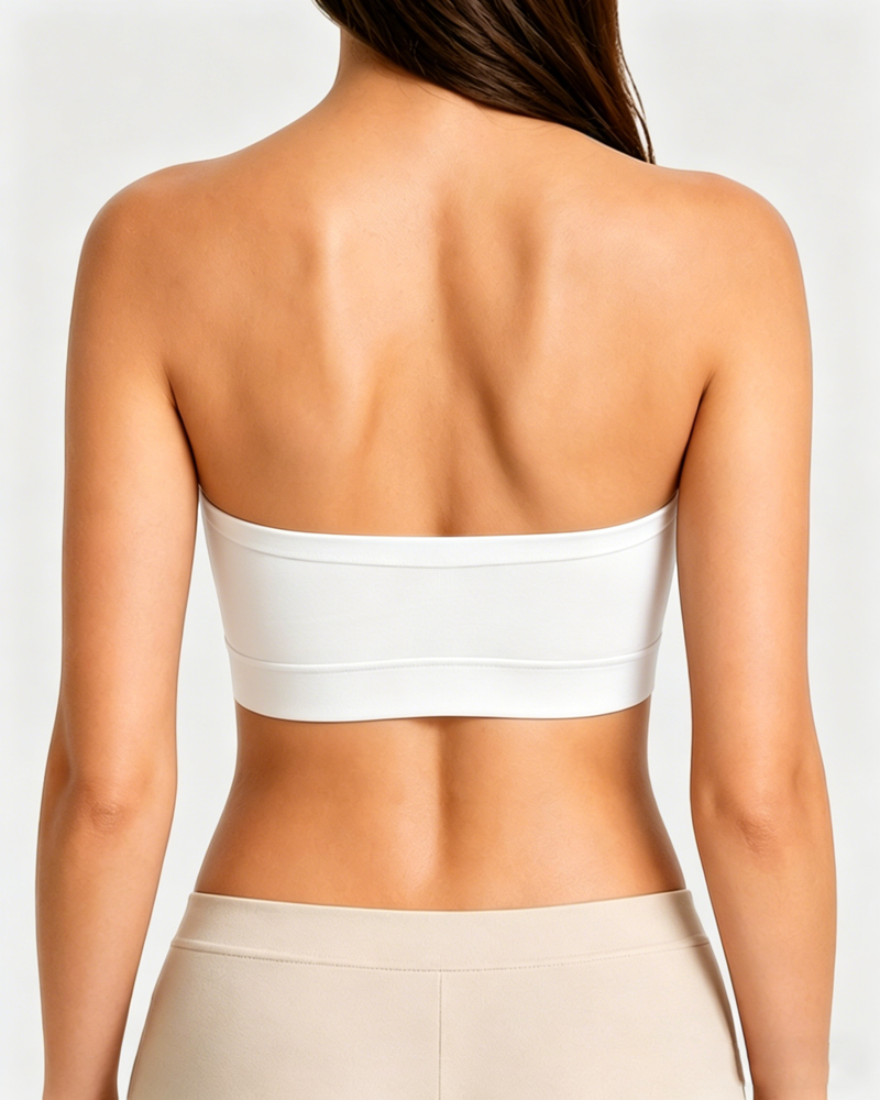 Chic Seamless Multiway Bandeau Bra in White - Seamless Comfort | Lumisensy