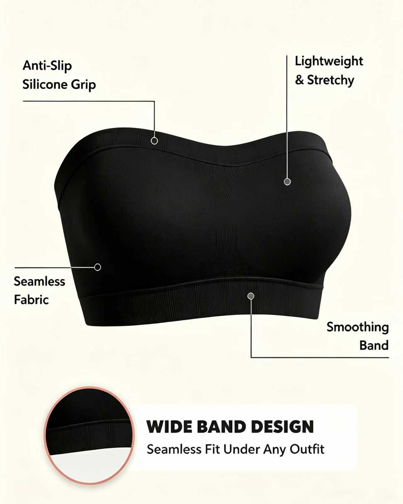 Chic Seamless Multiway Bandeau Bra in Nude - Seamless Comfort | Lumisensy