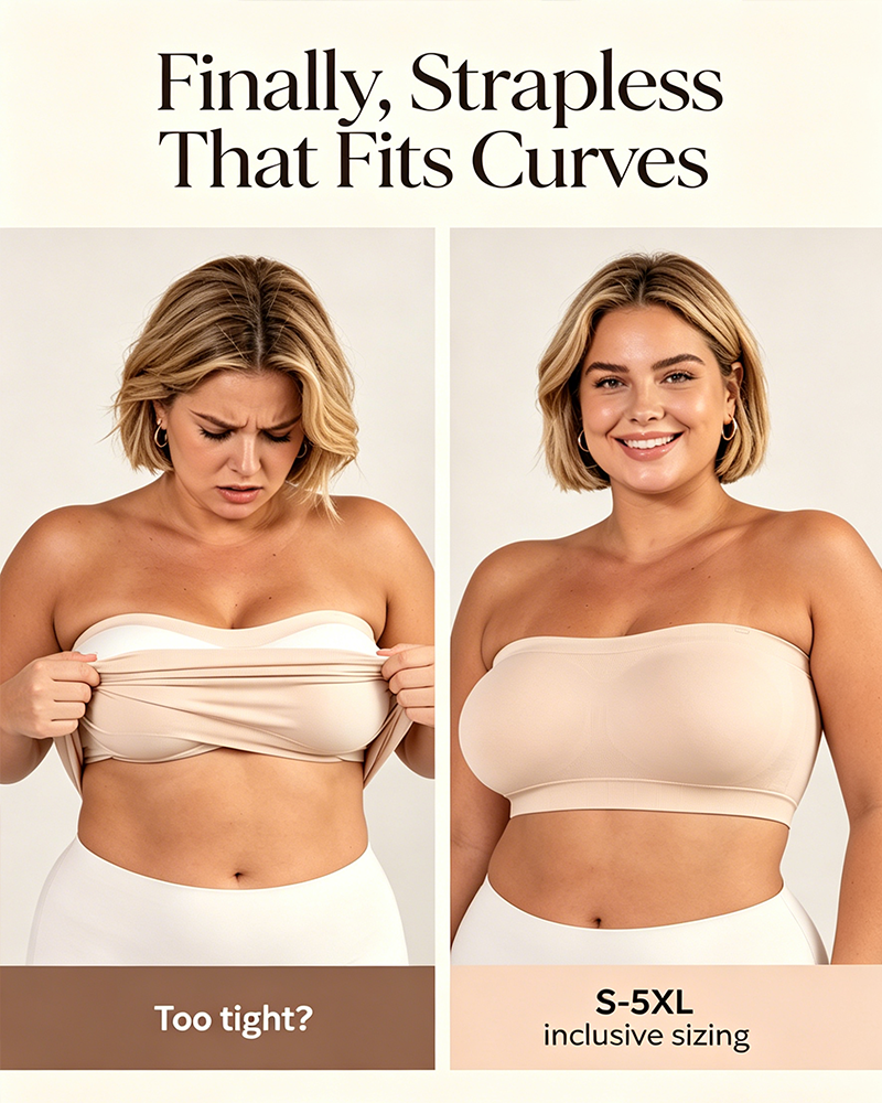 Chic Seamless Multiway Bandeau Bra in Black - Seamless Comfort | Lumisensy