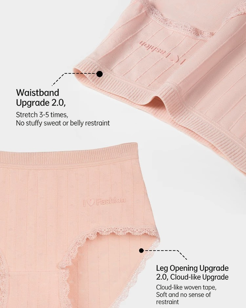 Lumisensy® Fresh Lace-Trim Cotton Panties
