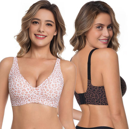 Jelly Wireless Seamless Deep V Push Up Bra in Black - Cloud-Lift Support | Lumisensy