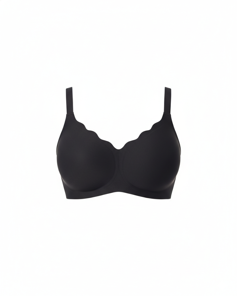 Seamless Wireless Supportive Bra Plus Size Underwear in Black - Wireless Comfort | Lumisensy
