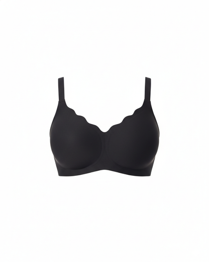 Seamless Wireless Supportive Bra Plus Size Underwear in Black - Wireless Comfort | Lumisensy
