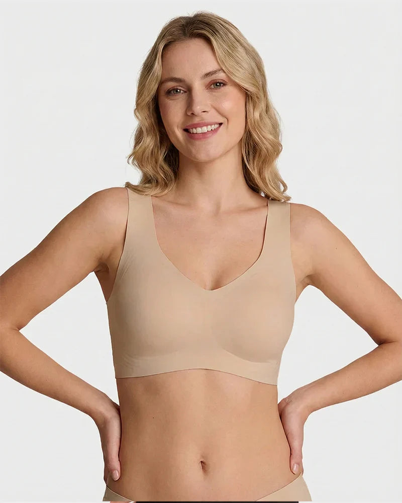 Lifting Wire-Free Antibacterial Jelly Bra in White - Cloud-Lift Support | Lumisensy