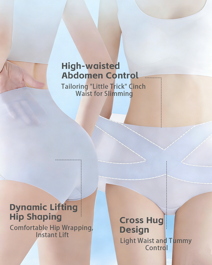Cool Seamless High-Waist Briefs in Blue - High Waist Control | Lumisensy