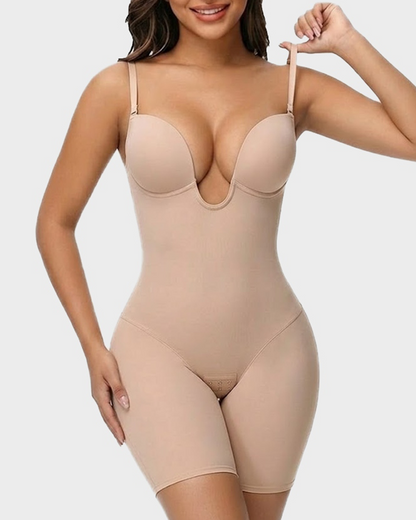 Firm Shaping Open-Back Bodysuit in Black - Everyday Comfort | Lumisensy