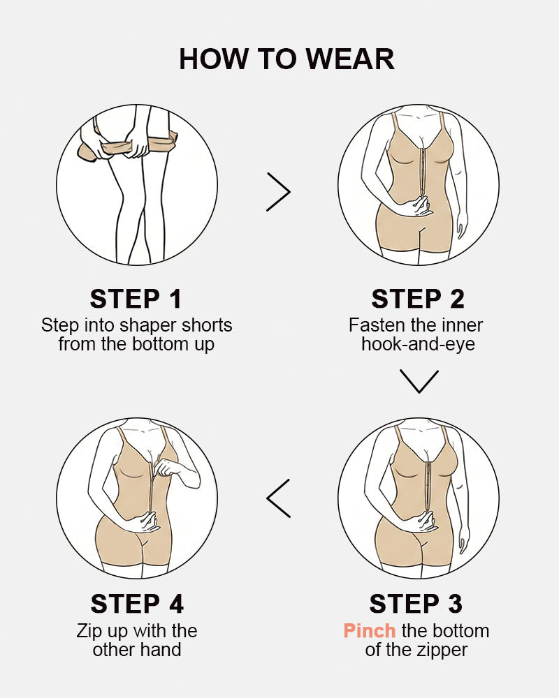Lumisensy® Ultra-Stretch Zip-Up Sculpting Bodysuit