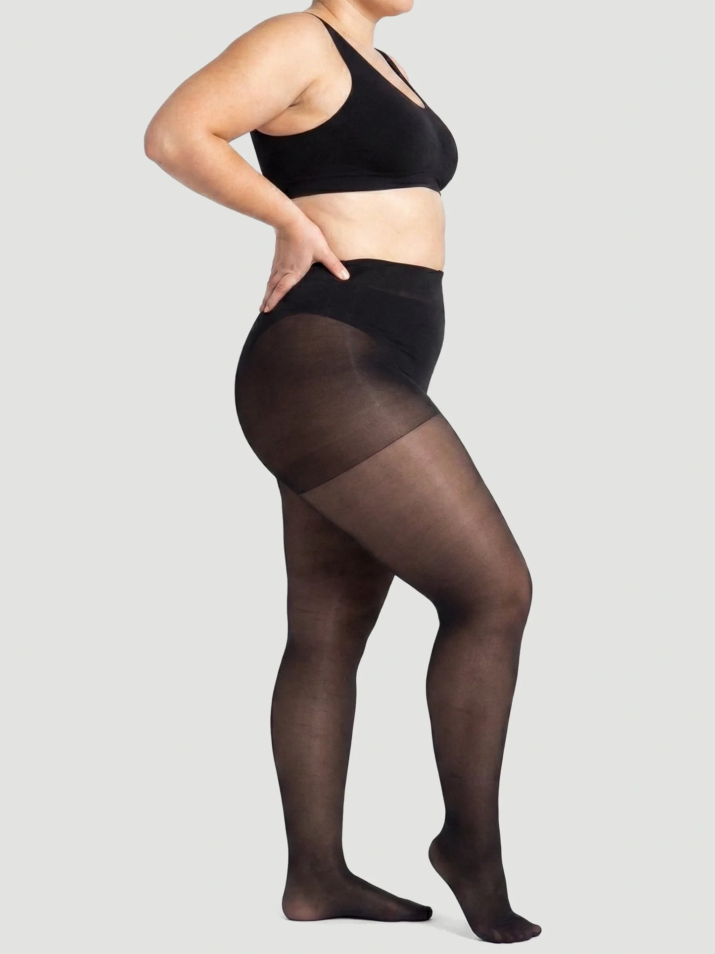 40 Denier Tear-proof Shaping Tights in Black - Everyday Comfort | Lumisensy