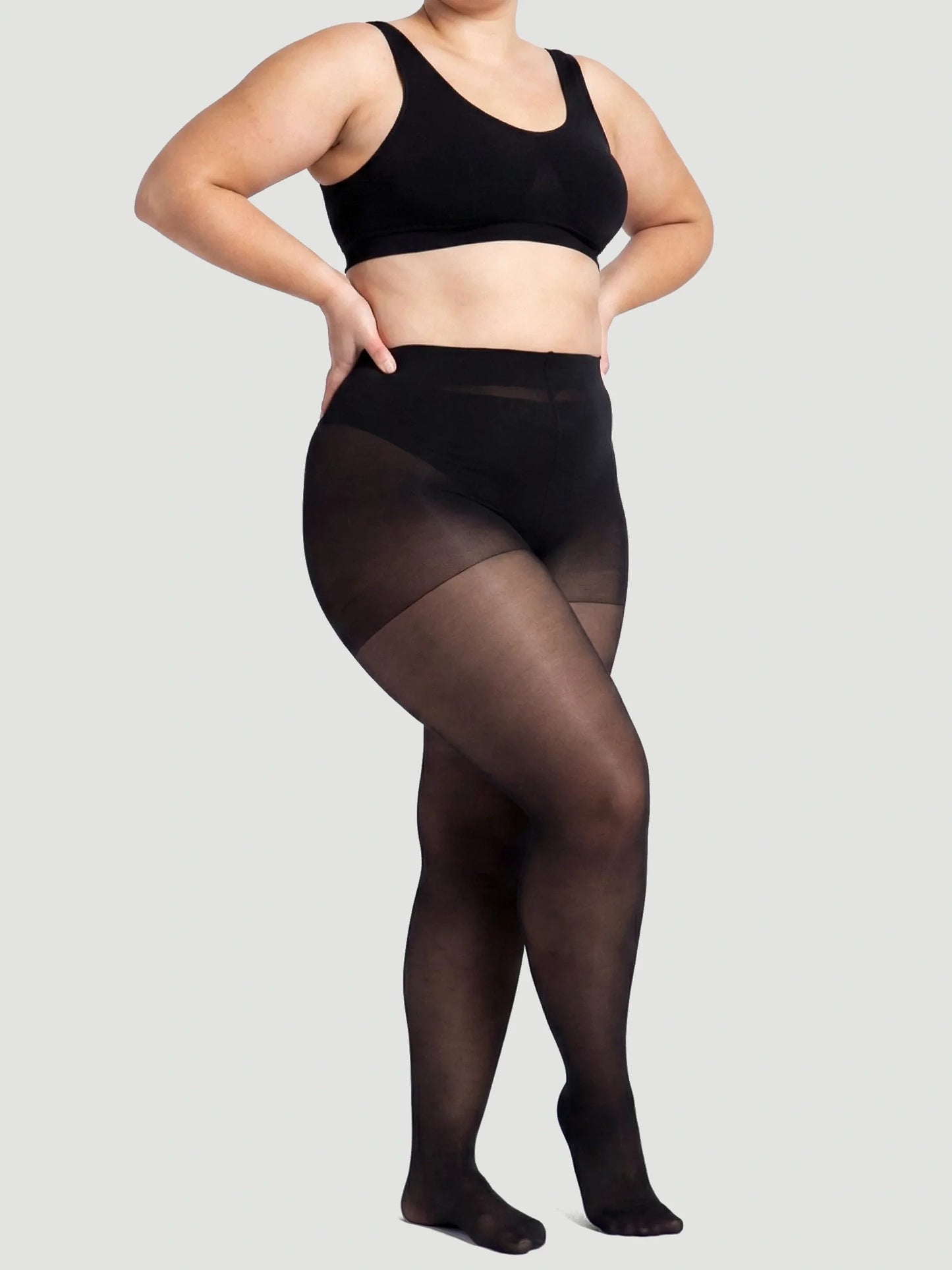 40 Denier Tear-proof Shaping Tights in Black - Everyday Comfort | Lumisensy