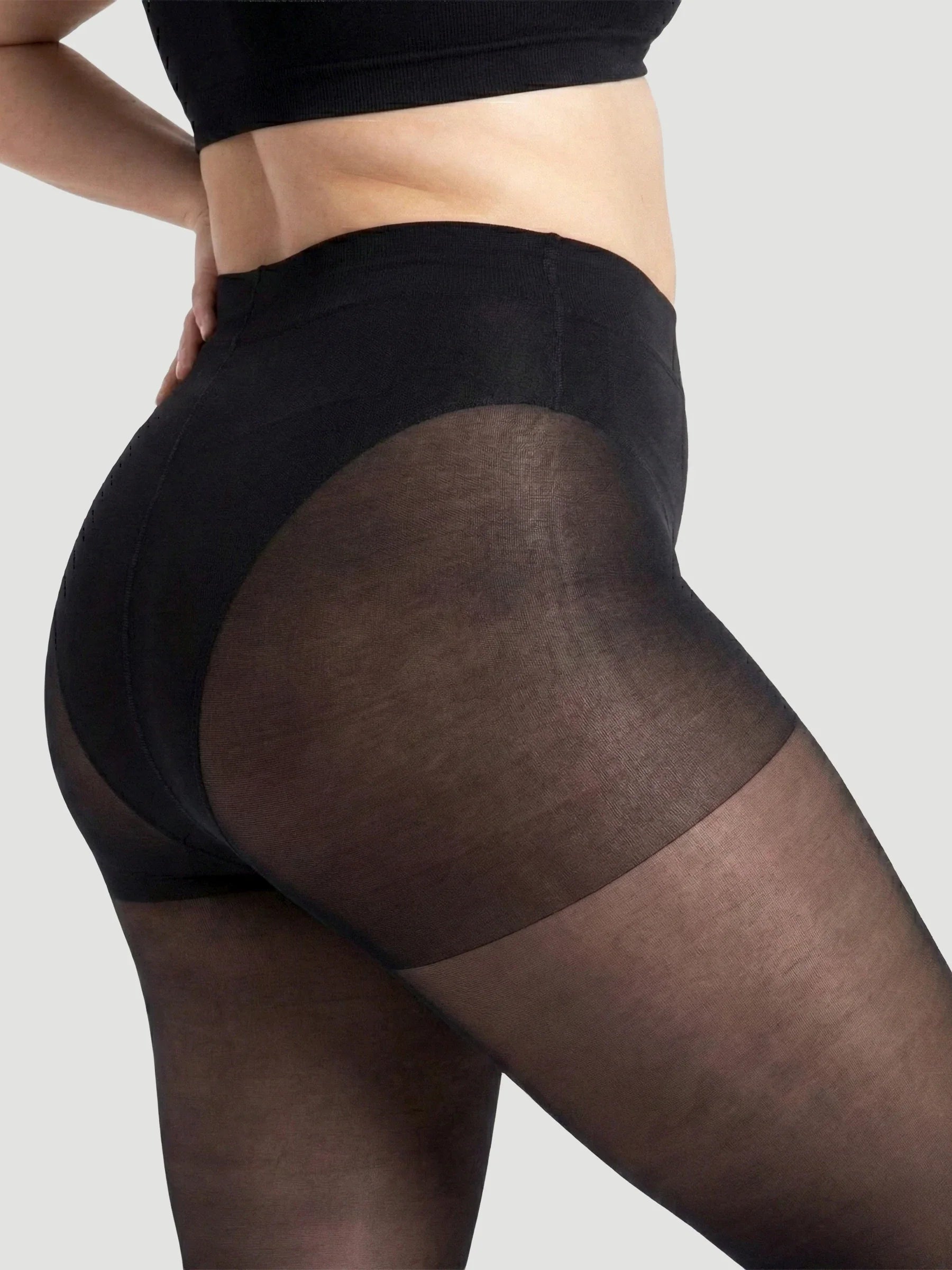 40 Denier Tear-proof Shaping Tights in Black - Everyday Comfort | Lumisensy