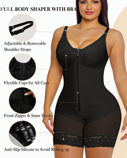 Confident Tummy-Butt Lifting Body Shaper in Black - Tummy Control | Lumisensy