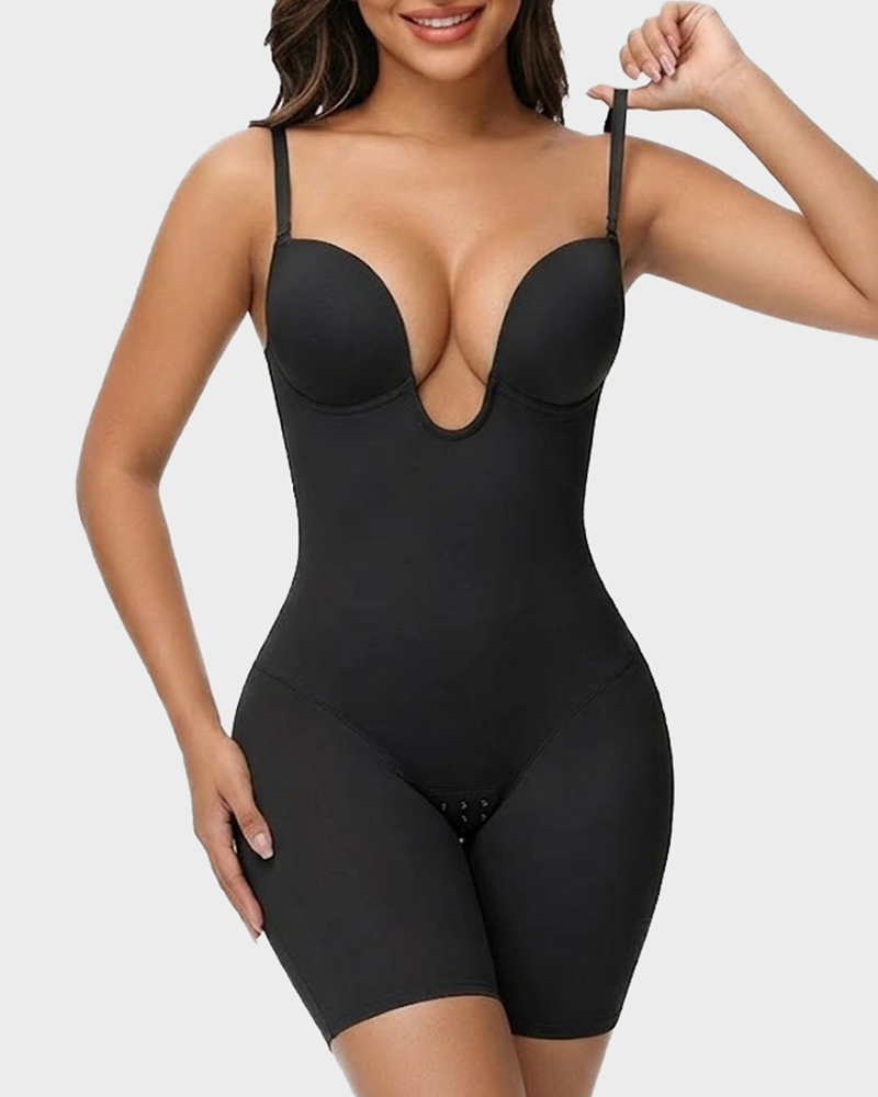 Firm Shaping Open-Back Bodysuit in Black - Everyday Comfort | Lumisensy