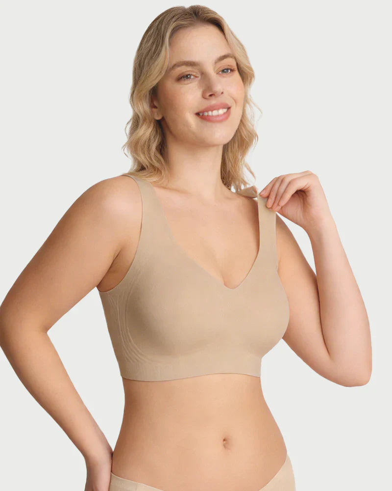 Lifting Wire-Free Antibacterial Jelly Bra in Caramel - Cloud-Lift Support | Lumisensy